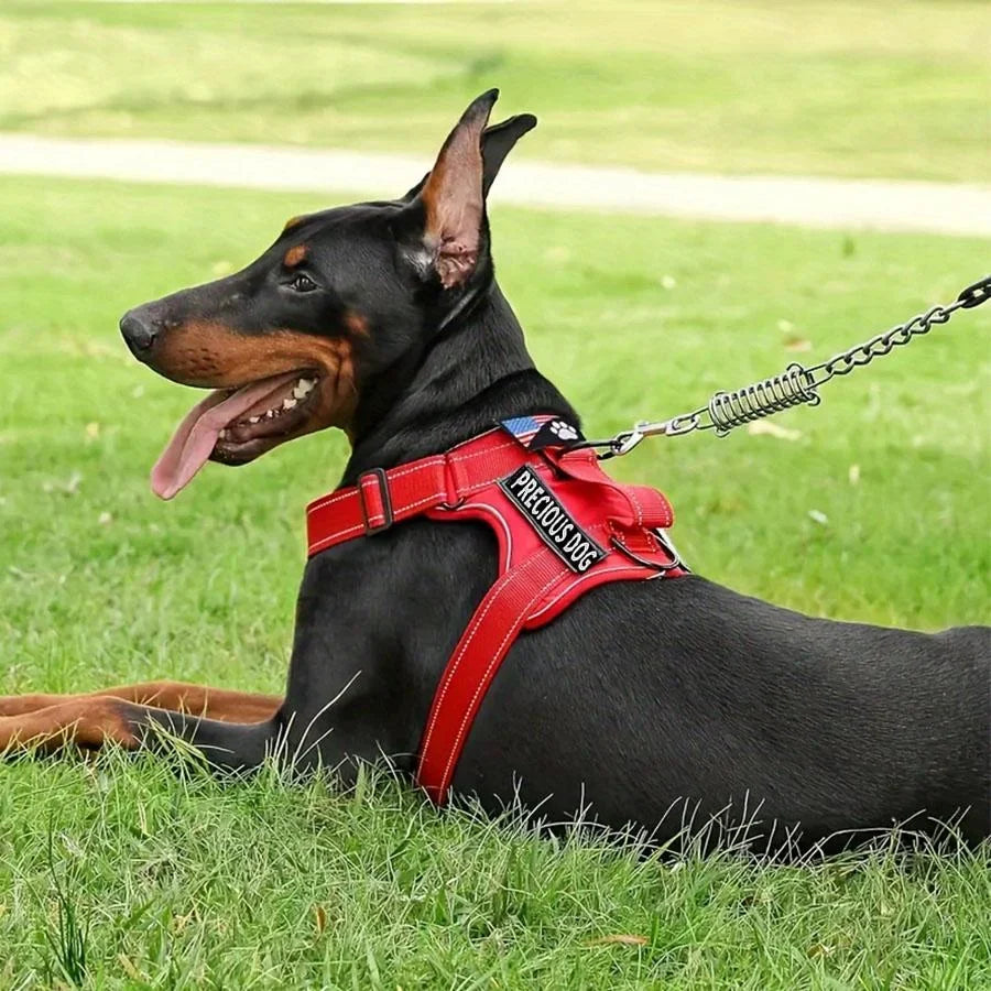 Service Dog Harness & Leash Set with 1pc Folding Bowl Reflective Adjustable Dog Vest Harness Soft Oxford Pet Harness For Small M