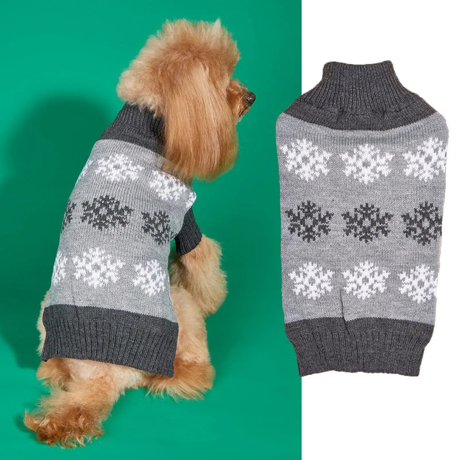 Dog Christmas Sweater Snowflake Winter Pet Clothes